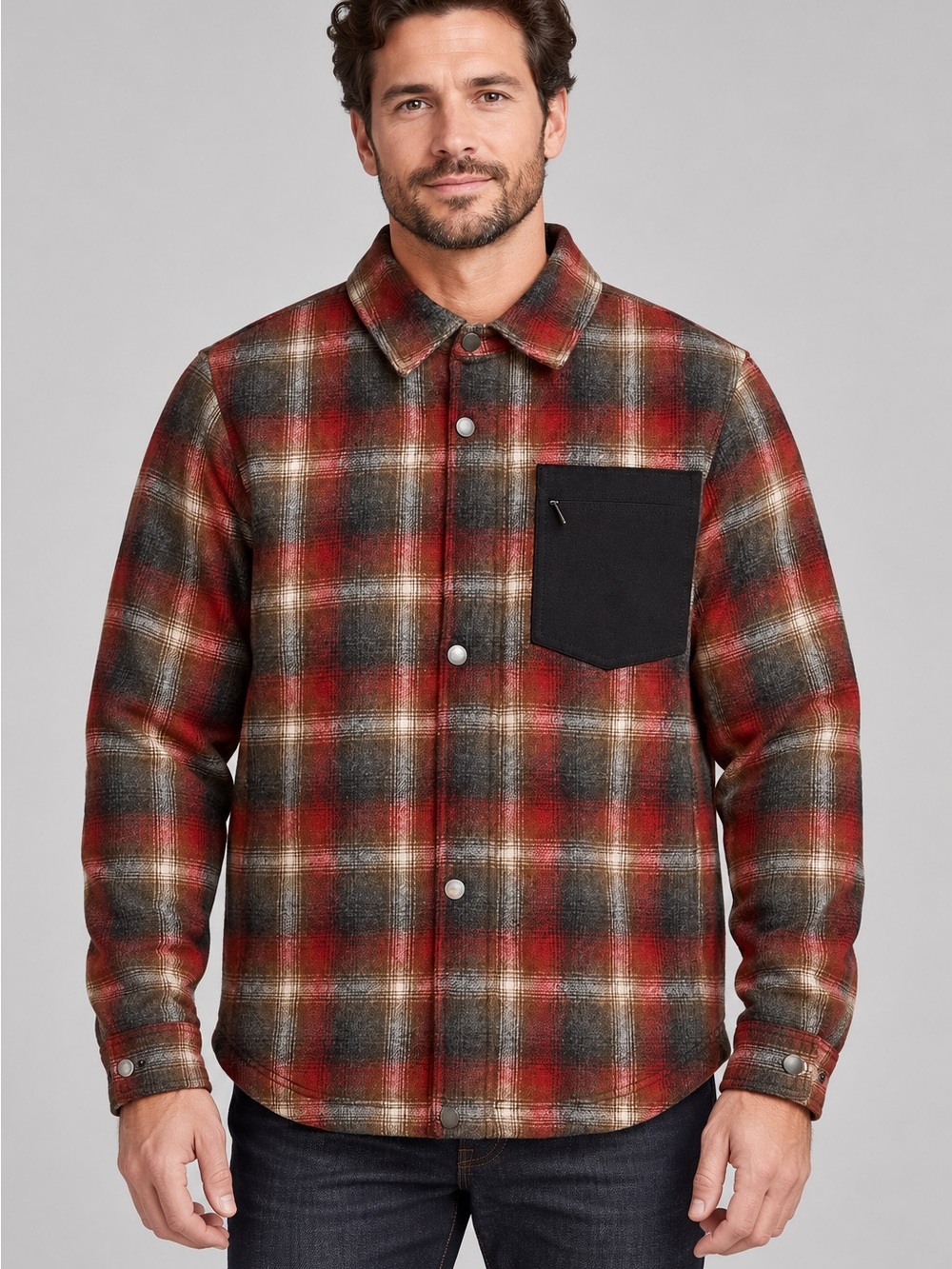Men’s Pendleton Wool-Blend Plaid Quilted Shirt Jacket Size M